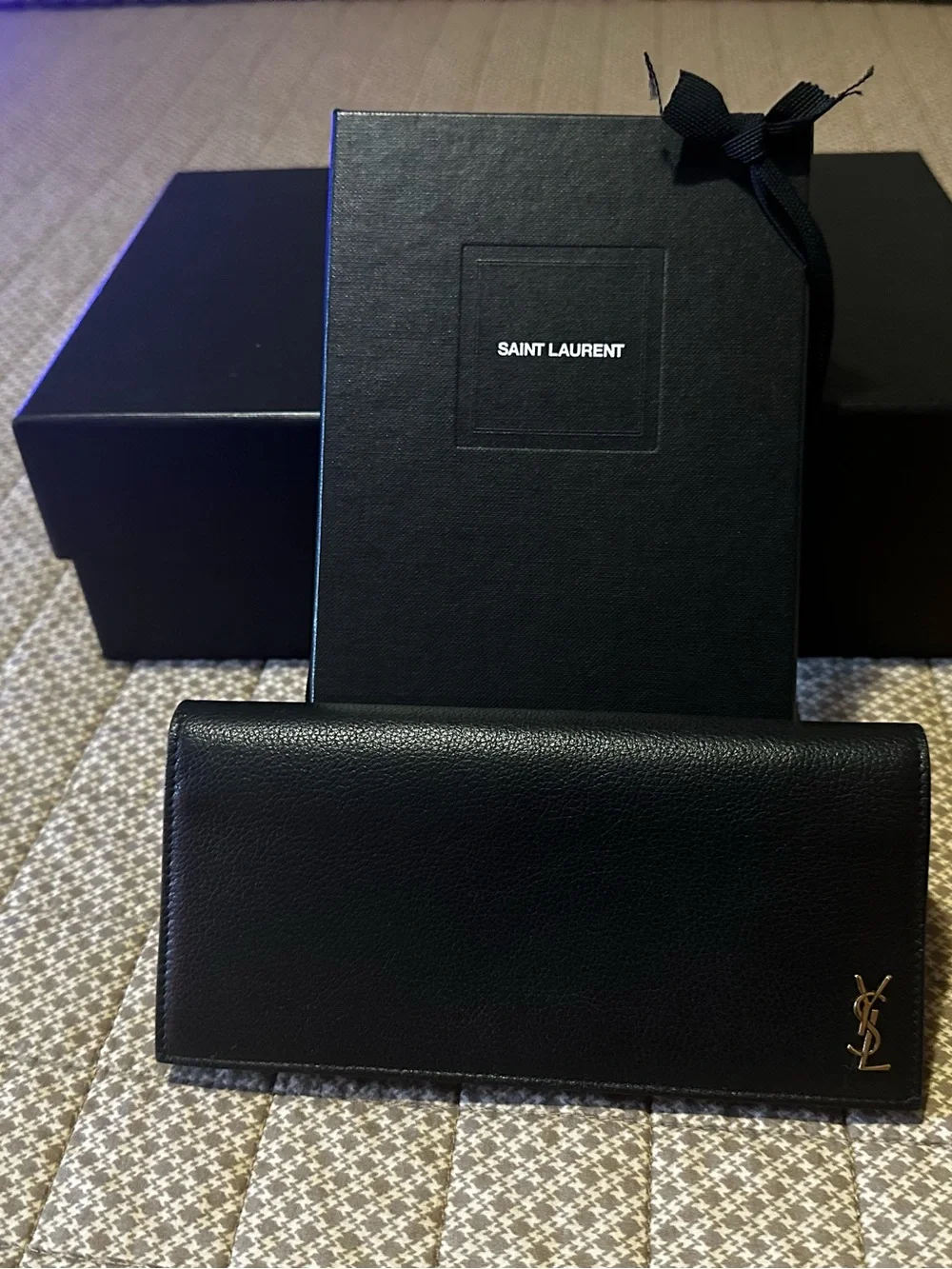 Ysl long black luxury wallet
